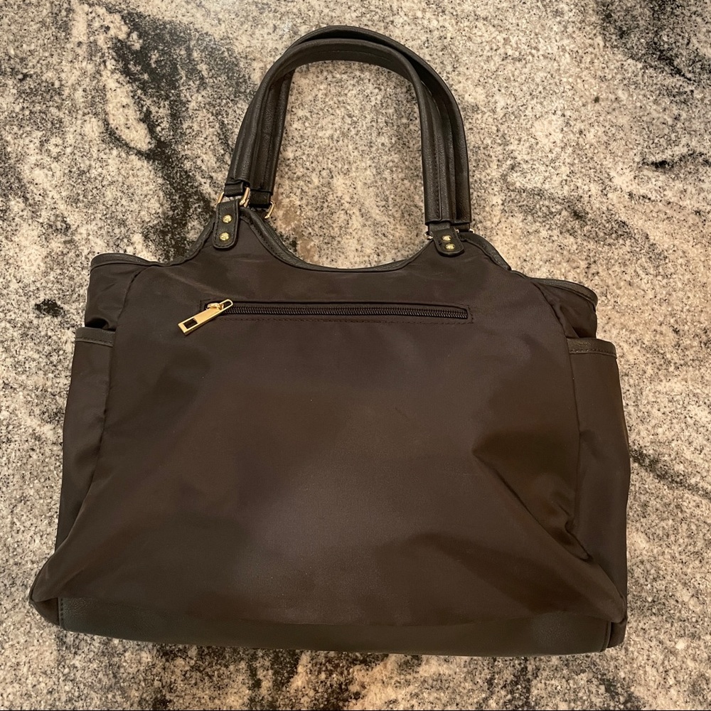 Black Nylon Handbag Roomy lots of Pockets and Compartments